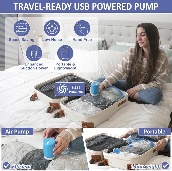 Cozy Essential 15 Pack Travel Vacuum Storage Bags