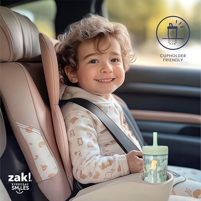 Zak Designs Bluey Capri Toddler Tumblers For Travel or At Home, 9oz 2-Pack Double Wall Plastic Sippy Cups With Leak-Proof Design is Perfect For Kids (Bluey, Bingo)