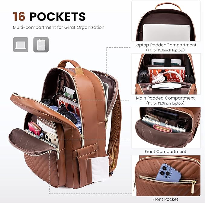LOVEVOOK Laptop Backpack Purse for Women, Large Capacity Travel Computer Work