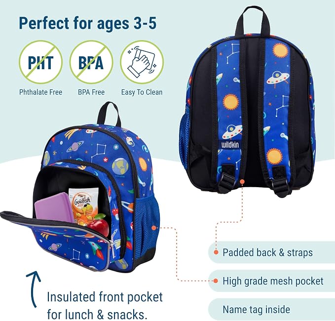 Wildkin 12-inch Kids Backpack – Padded, Adjustable
