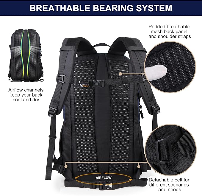 MOUNTAINTOP Hiking Backpack, 30L Camping Backpack, Men Women Hiking Daypack