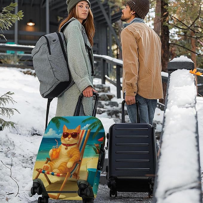 ANNA QUEEN Summer Cat Luggage Cover, Cat in Sunglasses