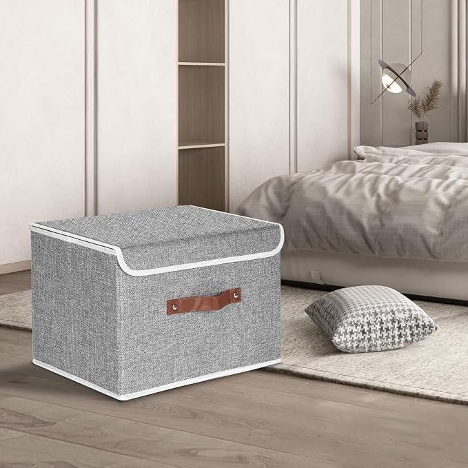 TYEERS Collapsible Storage Boxes, Washable Fabric Storage Bins