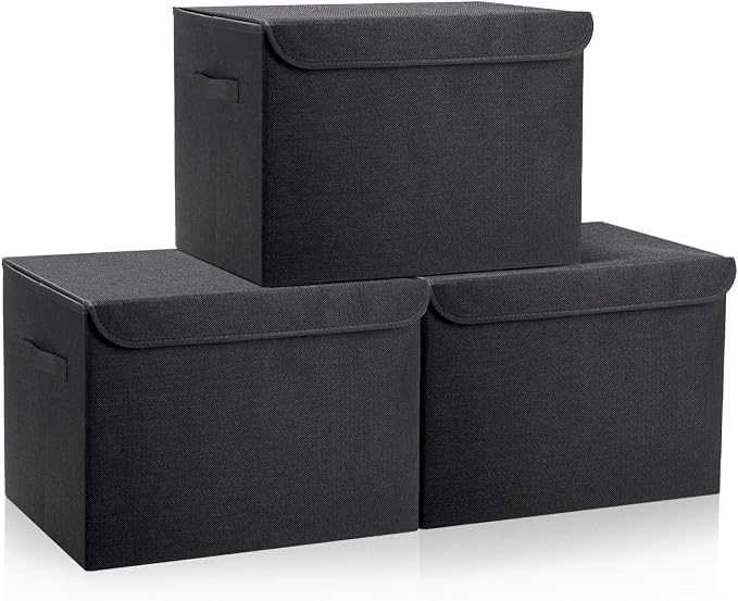 Large 17" 42 Quarts Collapsible Stackable Storage Bins