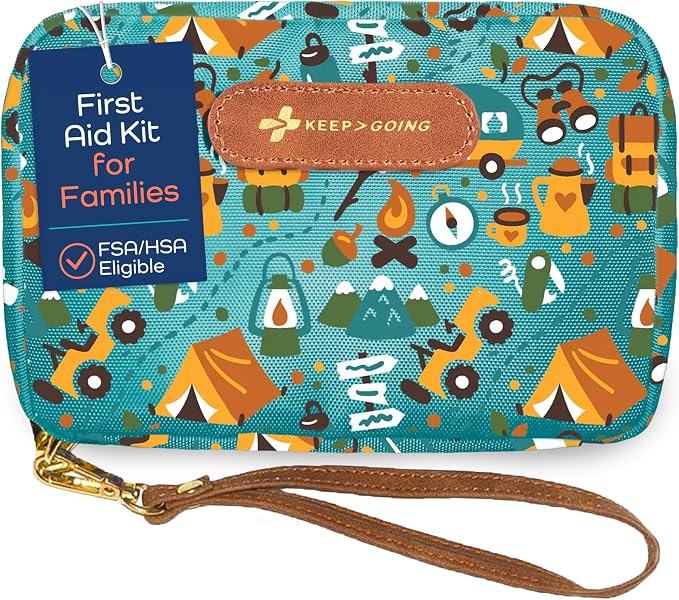 KeepGoing Travel First Aid Kit for Kids – 130 Pc. for Car, Diaper Bag & Backpack