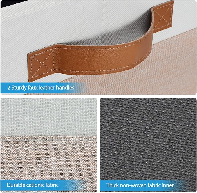 Large Fabric Storage Bins, Foldable Fabric Storage Baskets