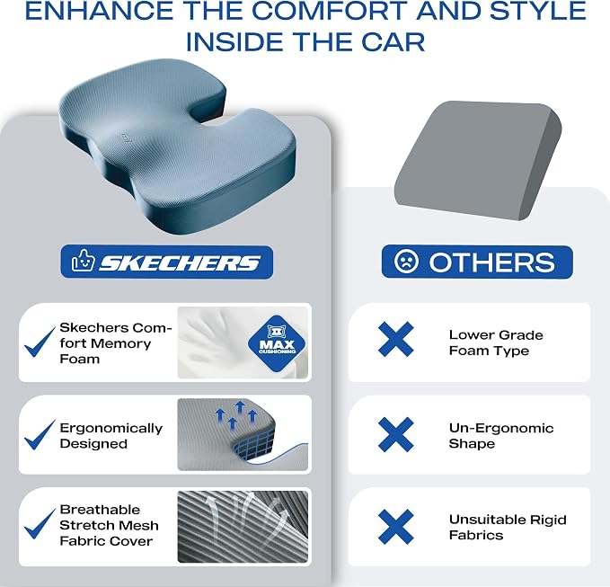 Skechers Memory Foam Seat Cushion, Office Chair Cushion
