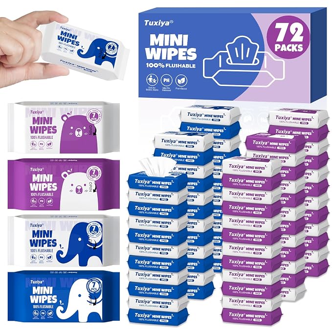 72 PackTravel Flushable Wipes