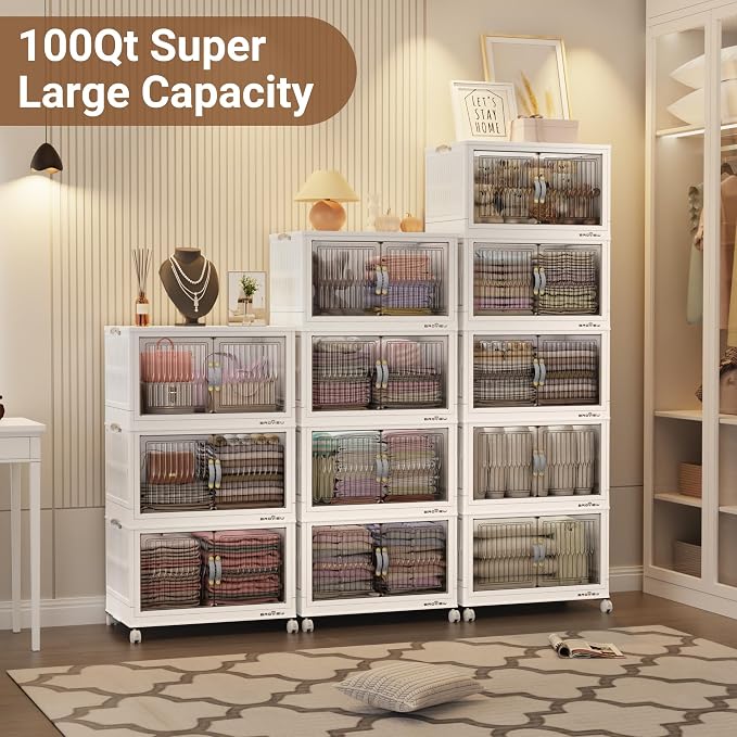 BROVIEW 400Qt Stackable Storage Bins