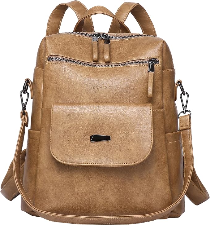 PU Leather Backpack Purse for Women Fashion Multipurpose Design Handbag Ladies