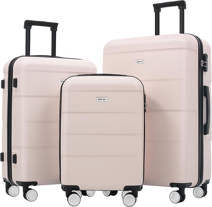 Merax Luggage Sets of 3 Piece Carry on Suitcase Airline Approved, Hardcase