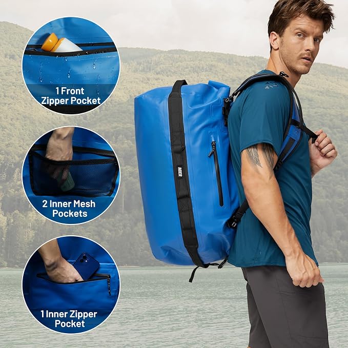 MIER Large Waterproof Duffel Bag Rolltop Dry Backpack Duffle Bags