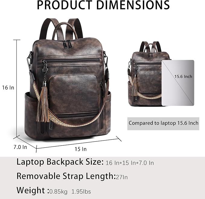Shrrie Vegan Leather Laptop Backpack