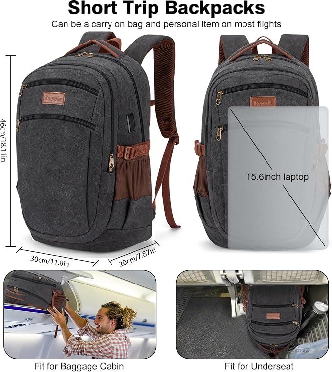 Tzowla Vintage Canvas Laptop Backpack