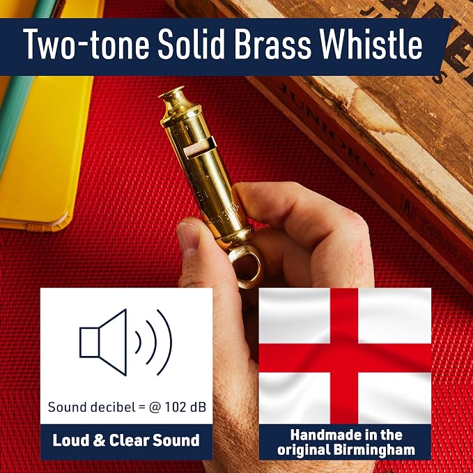 Brass Whistle with Keychain Ring