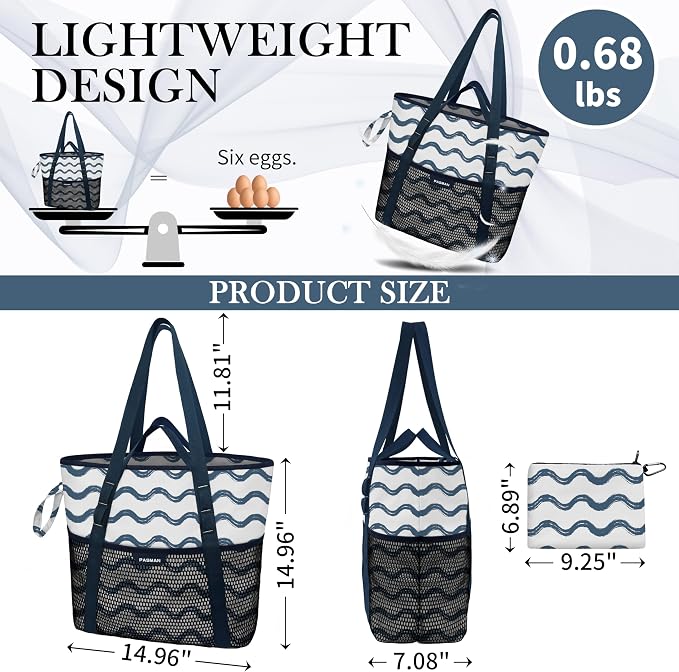 Beach Bag with Zipper
