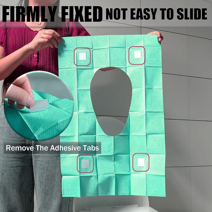 50 Pack Toilet Seat Covers Disposable 16x24 Inch XL Portable Toilet Liners