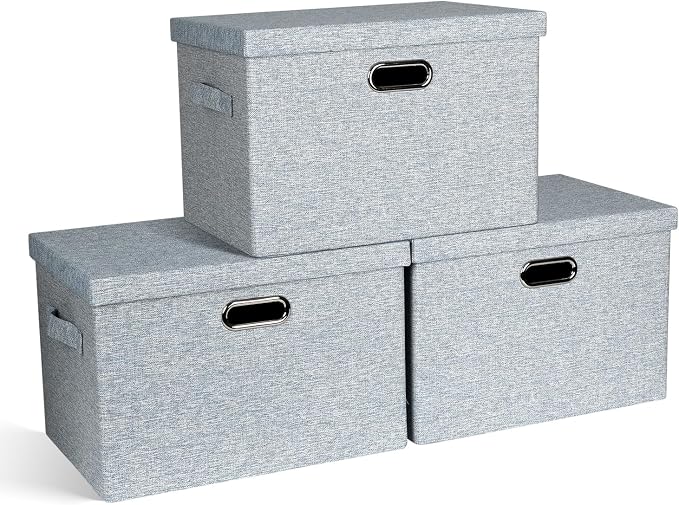 Large 17" 36 Quart Collapsible Stackable Storage Bins