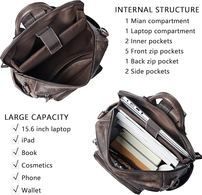 Shrrie Vegan Leather Laptop Backpack