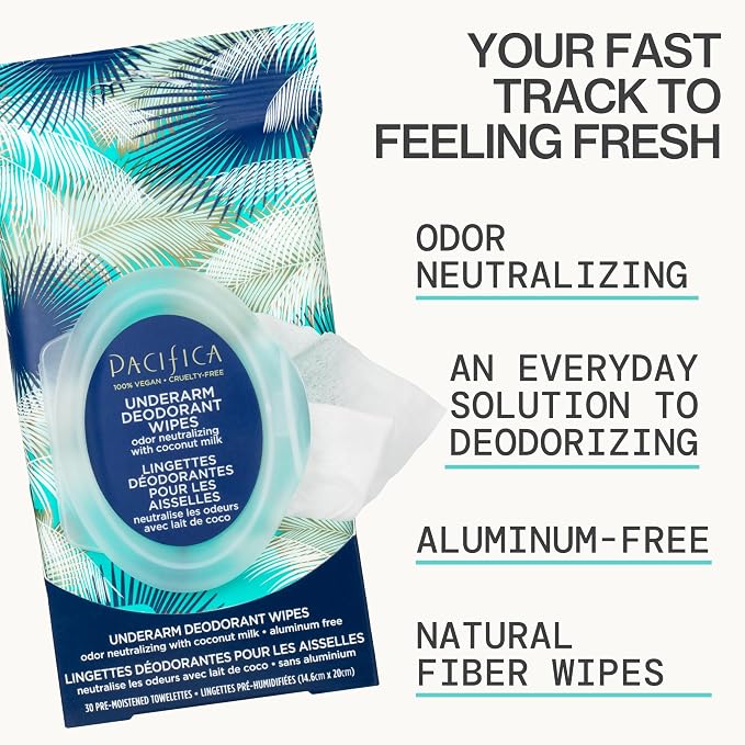 Pacifica Beauty Coconut Milk & Essential Oils Underarm Deodorant Wipes