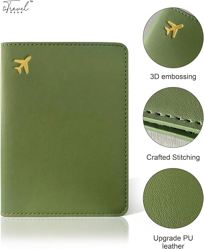 Passport Holder for Travel Essentials, RFID Blocking Passport Cover Case for