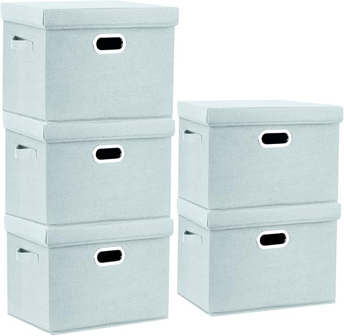TYEERS Large Storage Bins with Lids, Collapsible, Fabric Storage Boxes