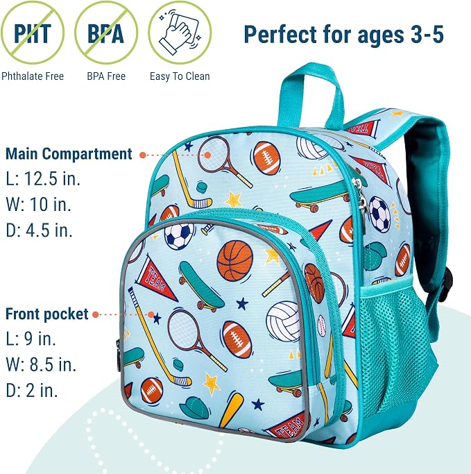 Wildkin 12-inch Kids Backpack – Padded, Adjustable