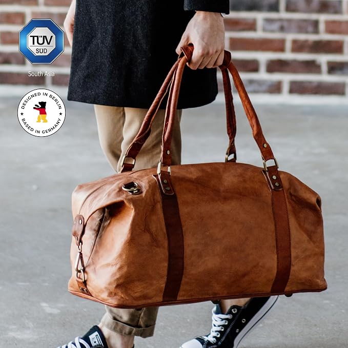 Berliner Bags Vintage Leather Duffle Bag München