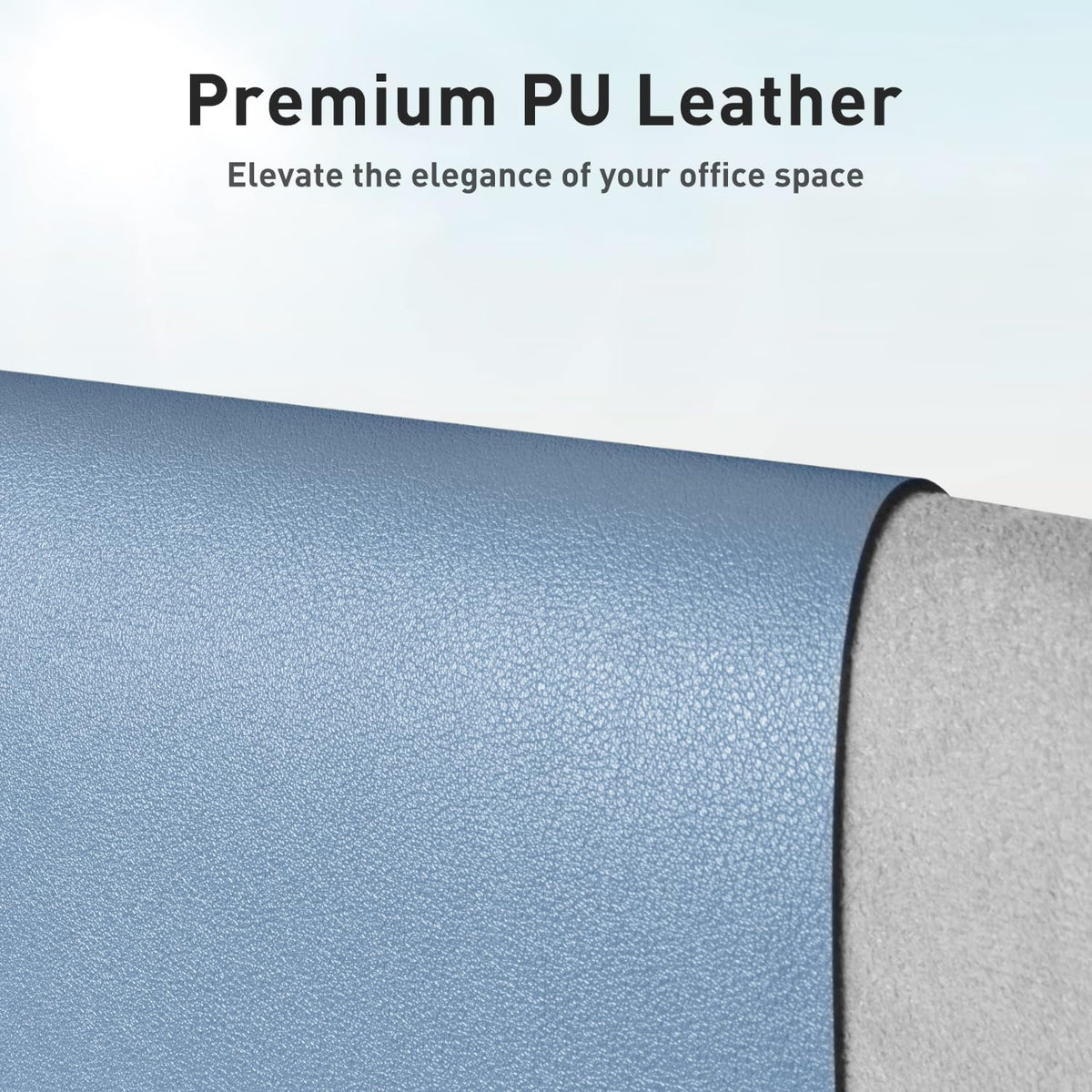 Aothia Leather Desk Pad Protector, Office Mat, Large Mouse Pad, Non-Slip PU Leather Blotter, Laptop Desk Pad, Waterproof Writing Pad for Office and Home (Denim Blue, 31.5" x 15.7")