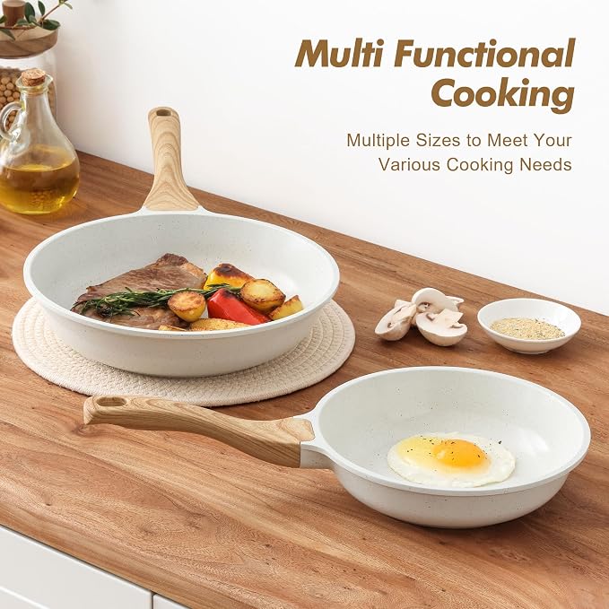 SENSARTE Nonstick Frying Pan Skillets, Healthy Cookware Chef's Pan, Free of