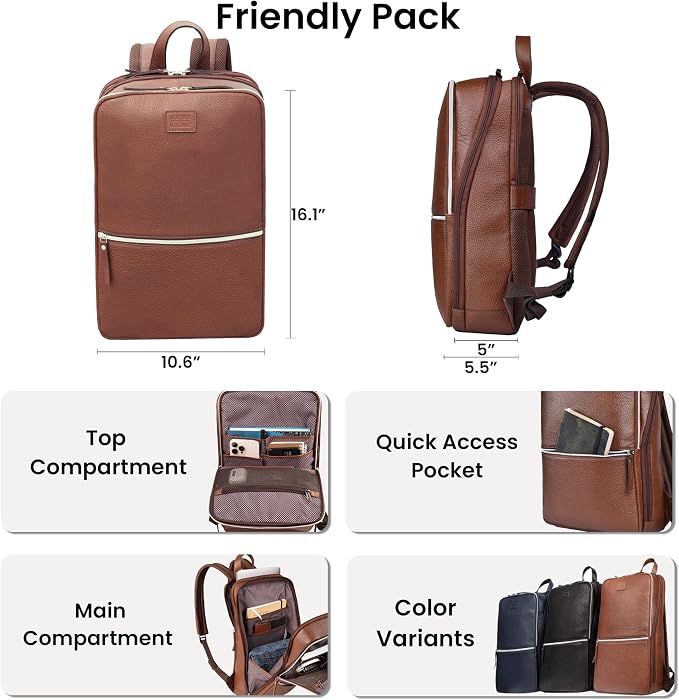 LEATHER VILLAGE Leather Laptop Backpack