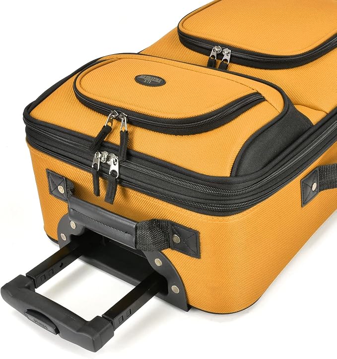 U.S. Traveler Lightweight Rolling 20" Carry On Luggage Softside Suitcase