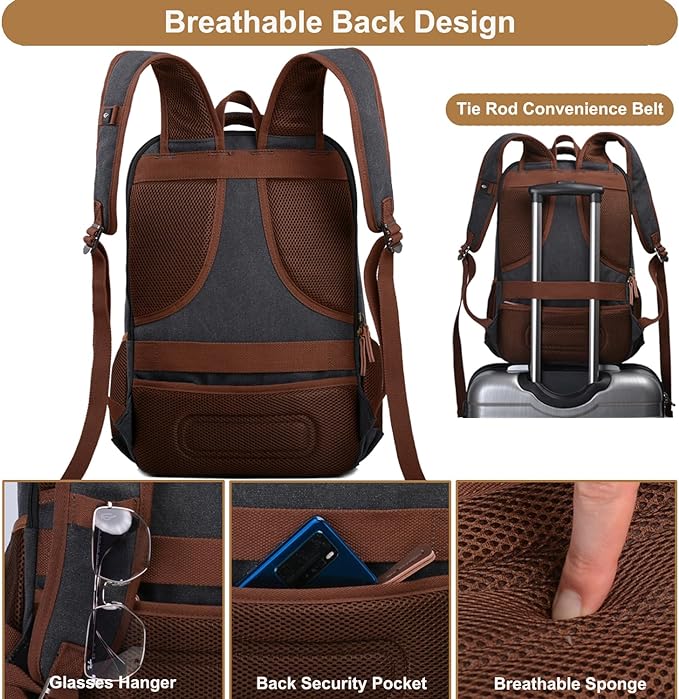 Mactso Canvas Travel Laptop Backpack