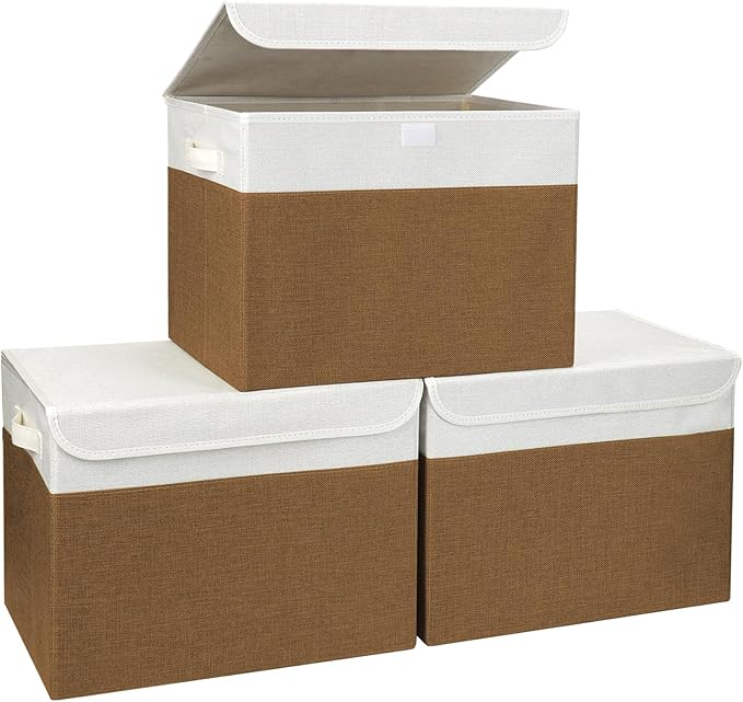 Large 17" 42 Quarts Collapsible Stackable Storage Bins