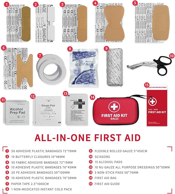 All-Purpose First Aid Kit 184 Pieces, Emergency Kit