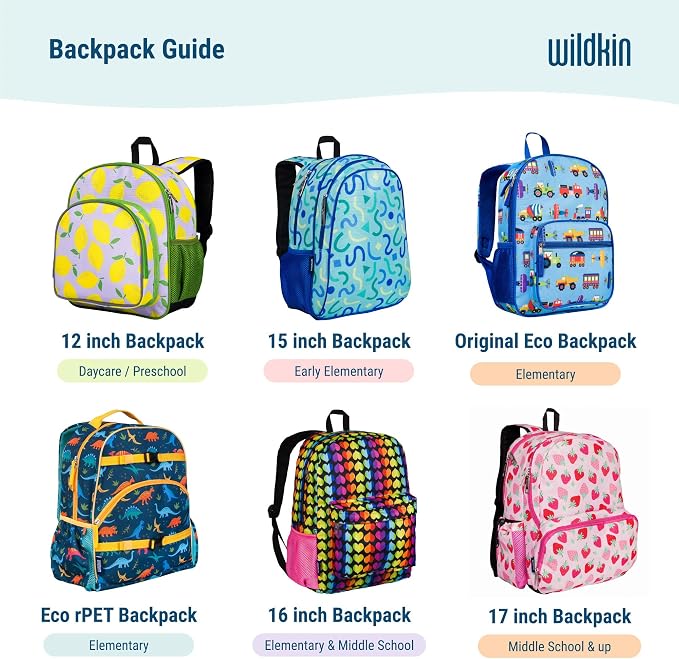Wildkin 12-inch Kids Backpack – Padded, Adjustable