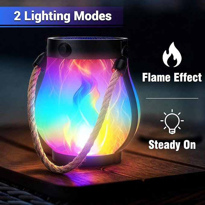 Christmas Solar Flame Lanterns Hanging Outdoor Waterproof