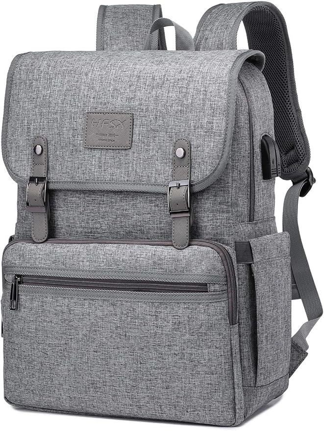 HFSX Laptop Backpack Men Women Vintage Backpack Bookbag College Backpacks