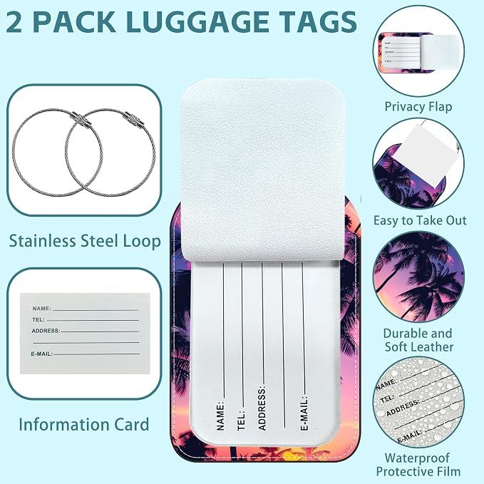 Palm Tree and Sunset Luggage Tag