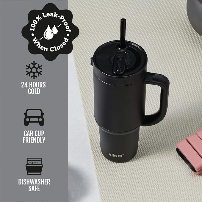 Ello Oasis 30oz Stainless Steel Tumbler - Black
