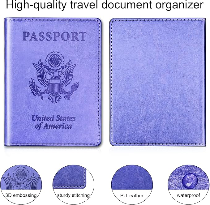 Herain Passport Holder for Travel Cruise Essentials 2 Pcs, Passport Cover