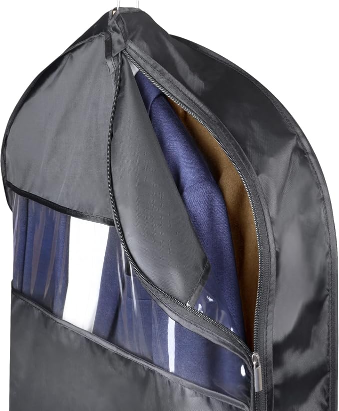 Univivi Garment Bags for Travel and Storage 43" Hanging Suit Bag Clear Suits