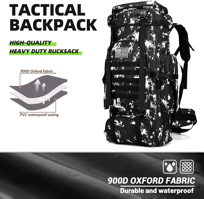 King'sGuard 70L Camping Hiking Backpack Tactical Backpack Military Molle