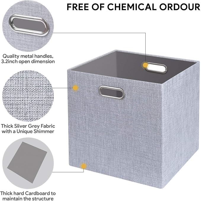 11 Inch Cube Storage Bins for Organization, Fabric Storage Cubes Closet Storage