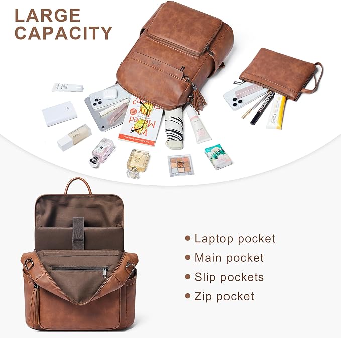 Shrrie Vegan Leather Laptop Backpack