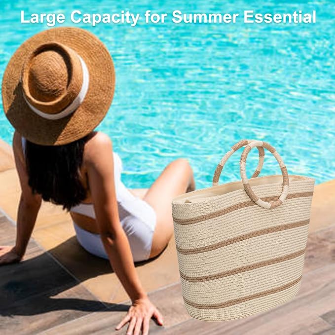 Beach Bags for Women Straw Tote Bag Summer Beach Bag Large Woven Straw Tote for