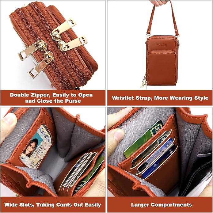 Crossbody Cellphone Purse Women Touch Screen Bag RFID Blocking Wallet Handbag