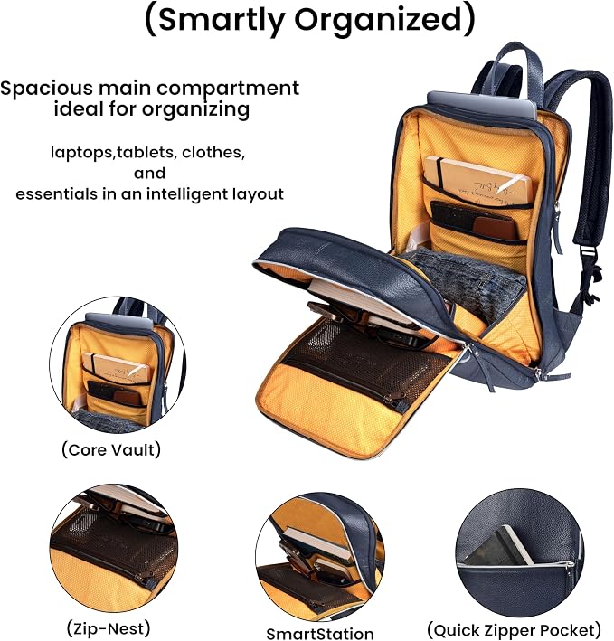 LEATHER VILLAGE Leather Laptop Backpack