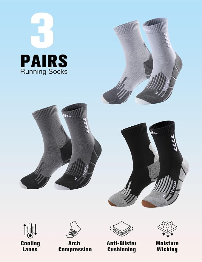 Compression Crew Running Socks: Athletic Socks