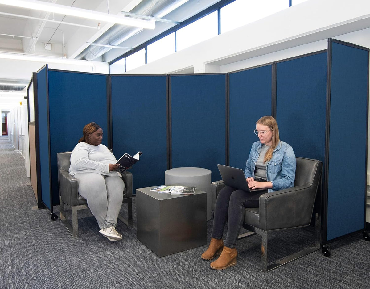 Versare Room Divider 360 Portable Wall Partition | Folding Panels | Large Freestanding Divider | Locking Wheels | Temporary Room Separator